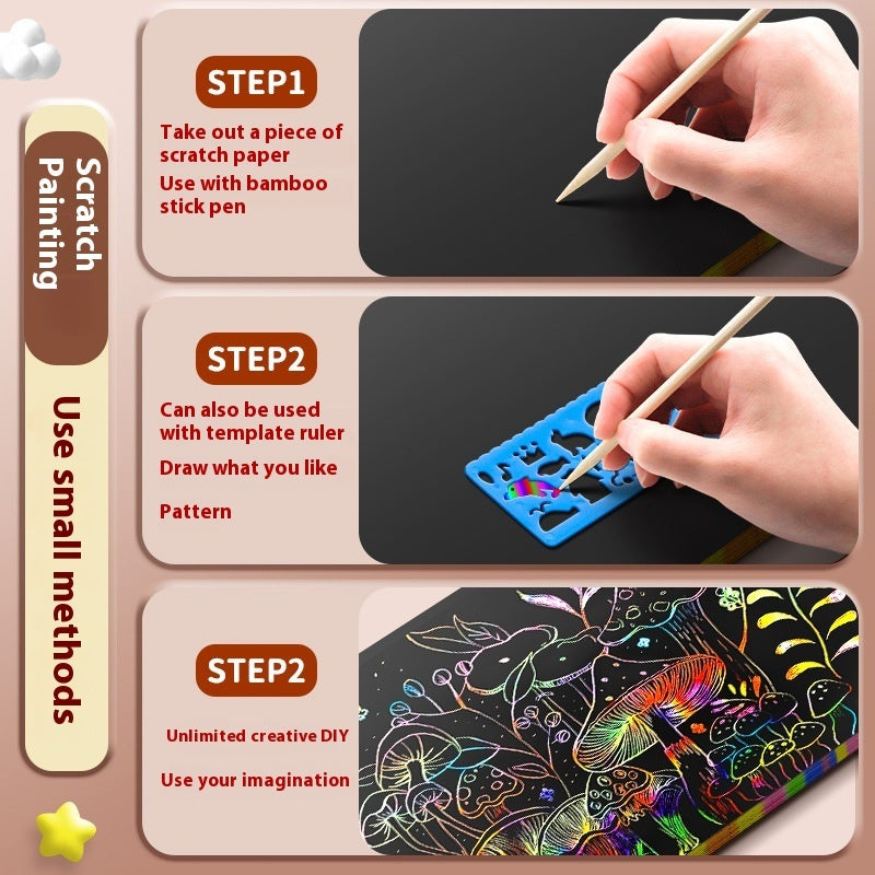 Color Graffiti Paper Scraping Painting Books